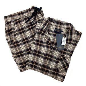 Pendleton NWT Cotton Black and tan plaid Flannel Pajamas. XXL